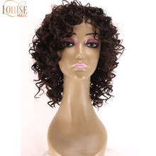 Louise HAIR-peluca rizada Afro para mujer, pelo sintético marrón y negro disponible, pelo negro Natural, resistente al calor 2024 - compra barato