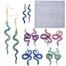 Snake Pendant Earring Resin Mold 6 Pair Serpent Shapes Dangle Earring Silicone Epoxy Resin Casting Molds Jewelry Making 2024 - buy cheap