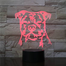 Modern Staffordshire 3D Bull Terrier LED Night Light Animal Pet Dog Puppy Optical illusion Lamp Home Decor Table Lamp Desk Light 2024 - buy cheap