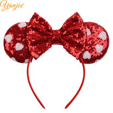 2021 Classical Valentine's Heart Embroidery Sequins Mouse Ears Women Headband Festival Party Hairband Fashion Hair Accessories 2024 - buy cheap