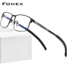 FONEX Alloy Eyeglasses Men Square Myopia Prescription Optical Glasses Frame 2020 New Male Metal Full Korea Screwless Eyewear 998 2024 - buy cheap