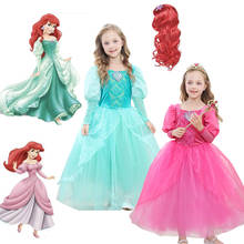 2021 Ariel Mermaid Princess Dress Cosplay Costumes for Kids Baby Girl Birthday Party Dresses Halloween Costume Wig Anime Outfit 2024 - buy cheap