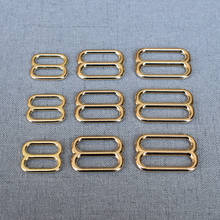50 Pçs/lote 15mm 20mm 25 milímetros de Ouro De Metal Tri-Ajustador Desliza Sliders Fivela Ajustável Para Bag Belt Correias Fivela de Costura de Vestuário 2024 - compre barato