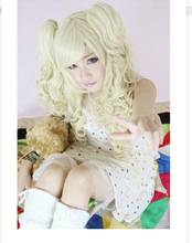 zhaoxia++07705@Q8@* +++Cosplay +2 clip on Curly Ponytail Long Light Golden Full Bangs Party Wig 2024 - buy cheap