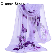 Fashion Women Chiffon Soft Wrap scarf Ladies Shawl Scarf Scarves Chiffon Flower print comfortable Fashion Casual special Scarf 2024 - buy cheap