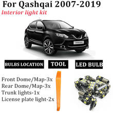 Kit de luz LED Canbus para coche, mapa de lectura Interior para Nissan Qashqai J10 J11 T10, lámpara de matrícula de maletero, 2007-2018, 2019, 9 Uds. 2024 - compra barato