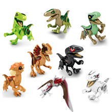 Figuras de dinosaurios para niños, 8 piezas, bloques de construcción, Jurassic Raptor, Tyrannosaurus, Triceratops, bloques, mundo, Juguetes 2024 - compra barato