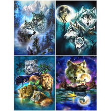 Diy 5D Diamond Painting Wolf Full Square Round Diamond Embroidery Wolves Animals Diamond Mosaic Pictures With Rhinestones Sale 2024 - buy cheap