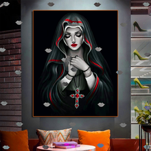 diamond mosaic Praying nun full square diamond embroidery icon 5d diy diamond painting100% cross 2020 Best gift religion decor 2024 - buy cheap