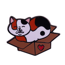 Cute sleeping cat pin carton kitty if I fits I sits fun animal lover addition 2024 - buy cheap