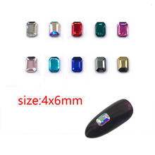 Diamantes de imitación para decoración de uñas, cristal de reverso plano, octogonal, 4x6mm, 30/100 Uds. 2024 - compra barato