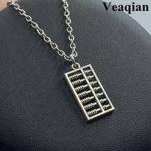 1 piece Chinese silver necklace abacus pendant mathematics design retro punk jewelry long necklace. 2024 - buy cheap