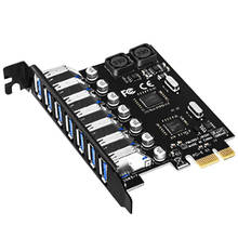 Adaptador de tarjeta de expansión USB 3,0 PCI-E, 7 puertos, concentrador USB 3,0, controlador externo, extensor PCI-E, tarjeta PCI Express para escritorio 2024 - compra barato