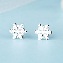 Mini Vintage Metal Snowflower Stud Earrings For Women Charm Silver Color Statement Fashion Earrings Jewelry Bijoux Hot Sale 2024 - buy cheap