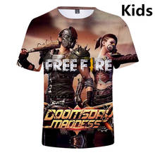 Camiseta infantil de 3 a 14 anos, camiseta com estampa 3d game free fire, camiseta de desenhos animados para meninos e meninas, roupas infantis 2024 - compre barato