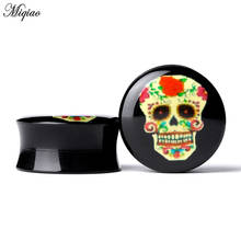 Miqiao 1 piece New European and American Black Skull Acrylic Auricle Ear Extension Ear Piercing Jewelry ear plug 2024 - buy cheap
