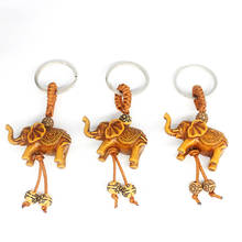 10pcs Women Men Lucky Wooden Elephant Carving Pendant Keychain Religion Chain Key Ring Keyring Jewelry Wholesale Cute Keychain 2024 - buy cheap