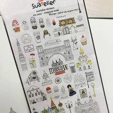 Moscow Mule Suatelier Stickers Clear PET Scrapbooking Material Russia Matryoshka Doll Church Die Cutting Album Decoration Crafts 2024 - buy cheap