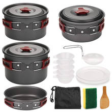 Outdoor Camping Cookware Sets Camping Pan Tableware Picnic Tools Large Capacity Plates Bowls Set For 5-6 people Camping Cooker 2024 - buy cheap