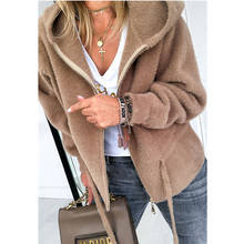 Women Fur Coat Long Sleeve Hooded Jacket Outwear Solid Color Autumn Winter Faux Fur Tops Coats 2024 - buy cheap