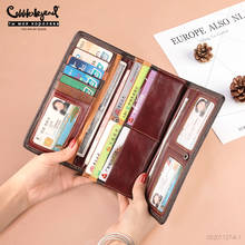 Женский клатч из натуральной кожи, винтажный удлиненный стильный Дамский бумажник с кошелек с зажимом для мелочи, кредитницы для телефона, удобный Дамский кошелек 2024 - купить недорого
