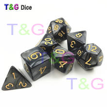 DND Dice 7Pcs/Set RPG Games  with Marble Effect  D4-D20 T&g  Multi Sides  Pop for Board Game Ludo 2024 - buy cheap