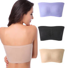 Double Layers Plus Size Strapless Bra Bandeau Tube Removable Padded Top Stretchy Seamless Bandeau Bra Boob Crop Spaghetti Strap 2024 - buy cheap