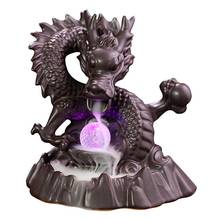 Queimador de incenso em cerâmica dragão, antigo, criativo, suporte de incenso, terapia de aroma, queimador para quarto 2024 - compre barato