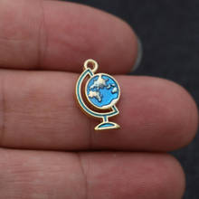 6PCS Gold Color Enamel Planet Globe Charms Pendants for Jewelry Making Bracelet Necklace DIY Earrings Handmade Craft 2024 - buy cheap