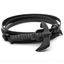 New Fashion Black Axe Bracelets Men Charm Dobble Leather Chain Paracord Bracelet Male Wrap Metal Sport Hatchet Anchor Hook S505 2024 - buy cheap