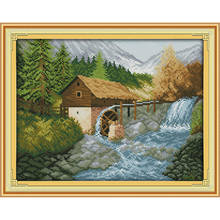 Everlasting Love Bridge River (2) Chinese Cross Stitch Kits Ecological Cotton 11 14CT Stamped DIY Christmas Decorations For Home 2024 - buy cheap
