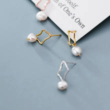 Mloveacc brincos de pérola, autêntico, prata esterlina 925, pérola branca, elegante, joias finas, presentes para mulheres 2024 - compre barato