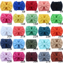 25 pcs/lot, 7 inches Large Double Layered Hair Bow Turban Head wraps, Baby Girls Waffle Knit Bow headbands hair accessories 2024 - buy cheap