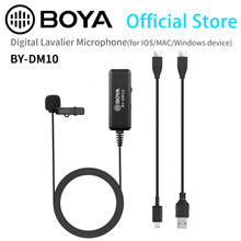 BOYA-micrófono Lavalier dididital BY-DM10 para iOS, Android, MAC, ordenador Windows, con Cable USB Lightning, grabación de Vlog, Youtube, vídeo 2024 - compra barato