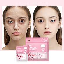 Laikou 7 pçs japão sakura lama máscara facial anti rugas noite pacotes faciais pele limpa círculo escuro hidratar anti-envelhecimento cuidados com a pele 2024 - compre barato
