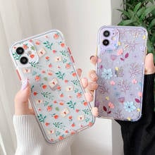 Funda de teléfono para iPhone, 11 Pro Max, XS Max, XR, X, 7, 8 Plus, SE, 2020, de TPU suave con flores transparentes 2024 - compra barato