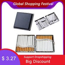 Leather Metal Tobacco 20 Cigarette Smoke Holder Storage Case Box Exquisite Design Cigarette Box Perfect For a Gift 2024 - buy cheap