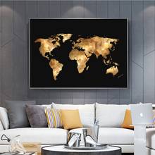 Abstract World Map Canvas Painting Modern Posters and Prints Vintage Cuadros Wall Art Pictures for Living Room Interior Decor 2024 - buy cheap
