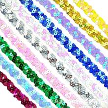 12 Yards Sequined Lace Ribbons Carnival Costumes Christmas Lace Flower Ribbon Tape Bandlet Bobbin Tapes Lace Trims 1.5cm 2024 - buy cheap