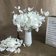 Ginkgo folha de plantas artificiais única, galho de árvore, decoração de casamento diy, flor branca, planta falsa de plástico para decoração de casa 2024 - compre barato