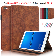 Funda con árbol en relieve para Huawei Mediapad M5 Lite 10, carcasa de cuero y bolígrafo, 10,1 BAH2-W19/L09/W09 2024 - compra barato