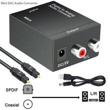Цифровой оптический коаксиальный преобразователь сигнала Toslink в аналоговый аудио преобразователь адаптер RCA цифровой в аналоговый аудио преобразователь адаптер 2024 - купить недорого
