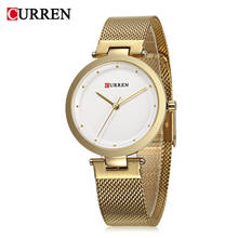 CURREN-relojes de mujeres, pulsera de cuarzo de acero inoxidable con malla metálica de lujo, regalo para amantes, 9005 2024 - compra barato