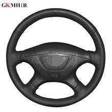 Hand-stitched Black Genuine Leather DIY Car Steering Wheel Cover for Mitsubishi Pajero Sport 2004 Montero Sport 2004 2024 - buy cheap