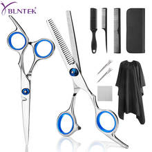 Yblntek-kit de cabeleireiro profissional, conjunto para corte de cabelo, com tesoura dentada, capa e pentes, 7/9 peças 2024 - compre barato