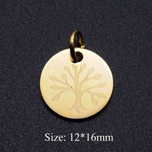 5pcs/lot Tree of Life 316L Stainless Steel DIY Pendant Charms Wholesale For Jewelry Making Super Quality Factory Price 2024 - buy cheap