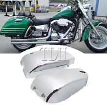 Chrome Motorcycle Left & Right Battery Side Fairing Cover Cap For Kawasaki Vulcan VN1500 VN1500N VN1500C 1500 Classic Nomad 2024 - buy cheap