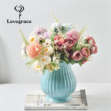 Lovegrace wedding bouquet rose silk flower artificial flower hydrangea wedding fake flower party DIY decoration 2024 - buy cheap