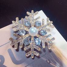 Natural freshwater pearl brooch rhinestone snowflake brooch finished products wholesale and foreign trade 2024 - buy cheap