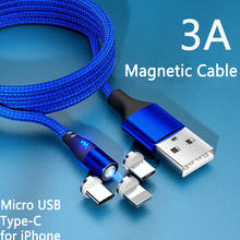 Cable magnético Micro Usb con indicador LED, Cable USB tipo C para teléfono, carga rápida Qualcomm 3,0 4,0, Cables de carga para Samsung y Xiaomi 2024 - compra barato